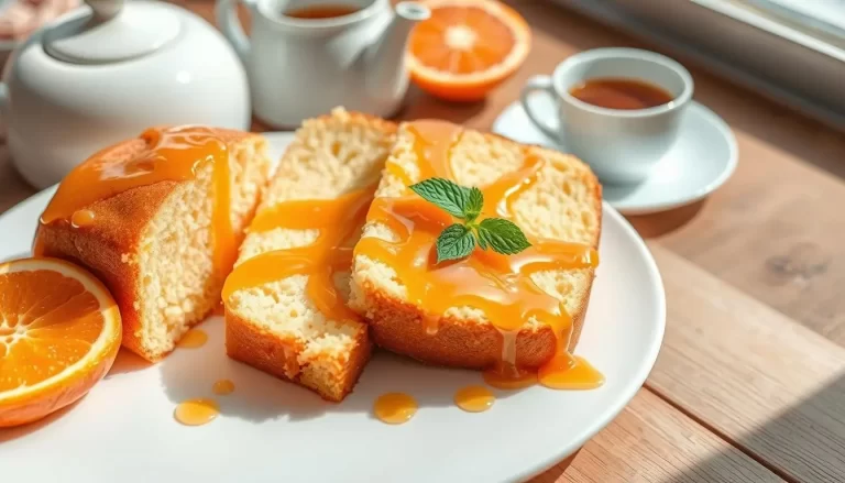 Bolo de laranja com calda