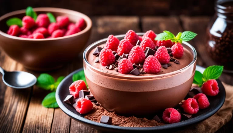 Mousse de chocolate com frutas vermelhas